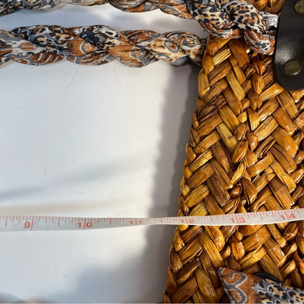 Cappelli straw and fabric shoulder bag. - Picture 15 of 16